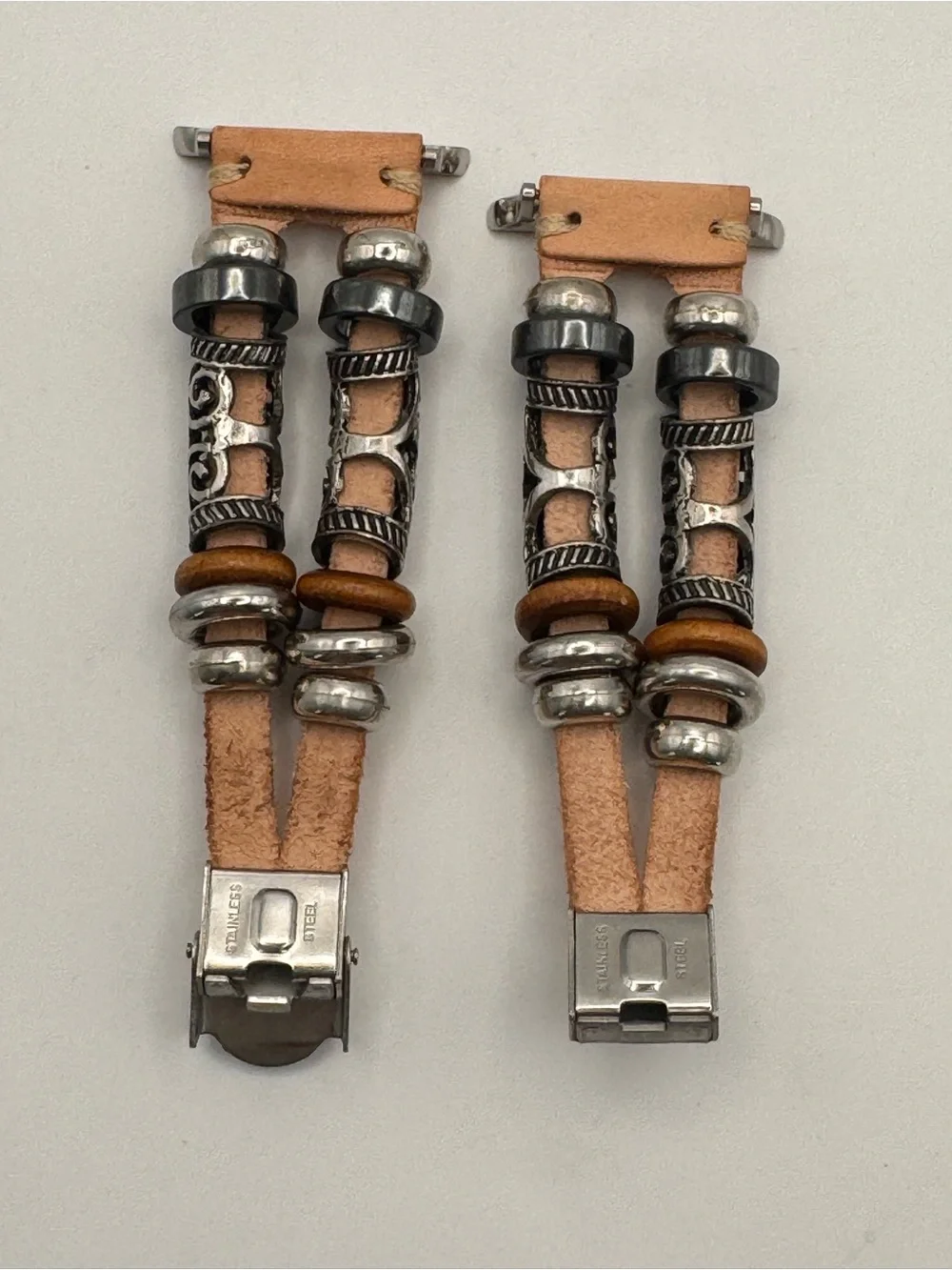 FANCY BANDS™️ Boho-Leather Steel Bracelet Band For Apple Watch 45mm